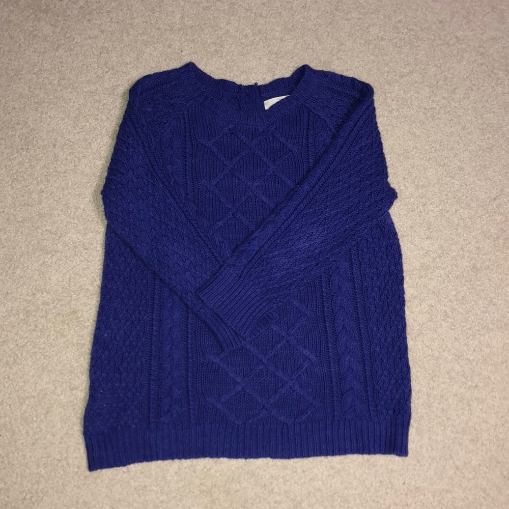 Purple Cable Knit Sweater- Loft